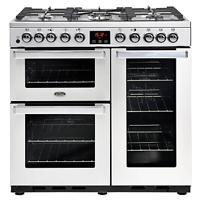 Belling Cookcentre Deluxe 90DFT Dual Fuel Range Cooker Stainless Steel